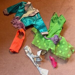 JEM & Holograms Teal Jacket & Bright Green Polka-Dot Dress Set 80s vintage